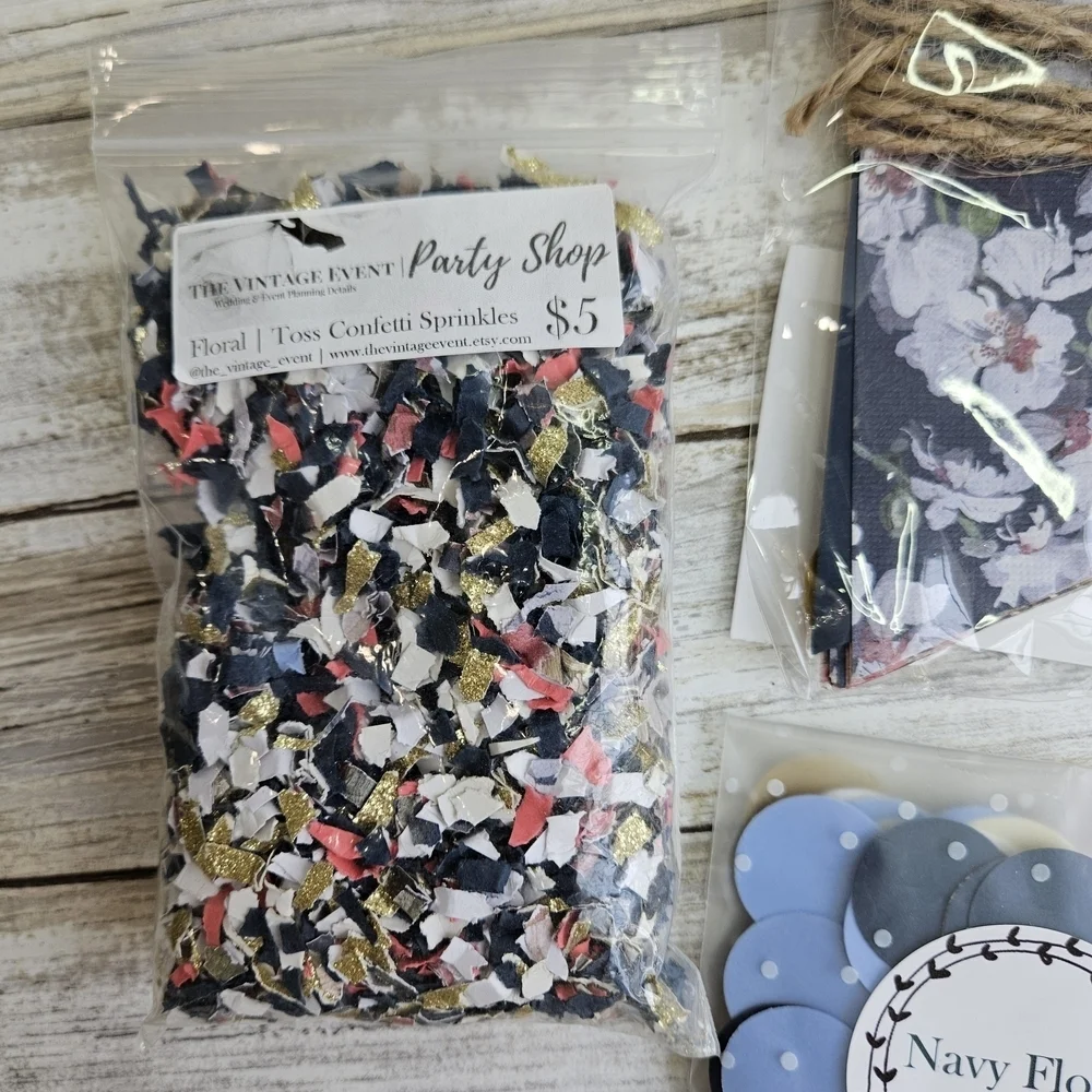 Floral Party Decor Set with Banner and Confetti